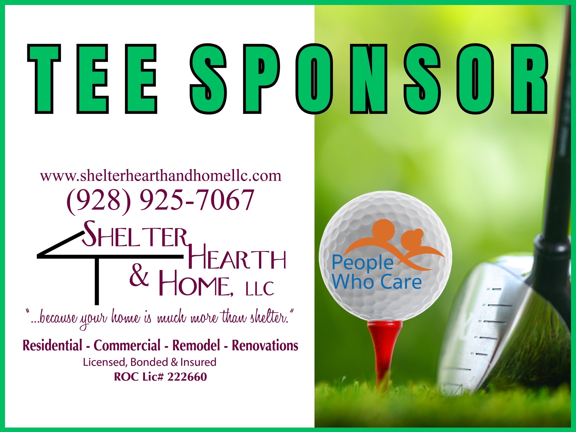 Shelter Hearth & Home – Tee Sponsor (36 x 24)